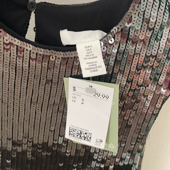 Sequin top silver and black - Picture 4 of 4